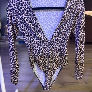 Leopard Print Long Sleeve Bodysuit